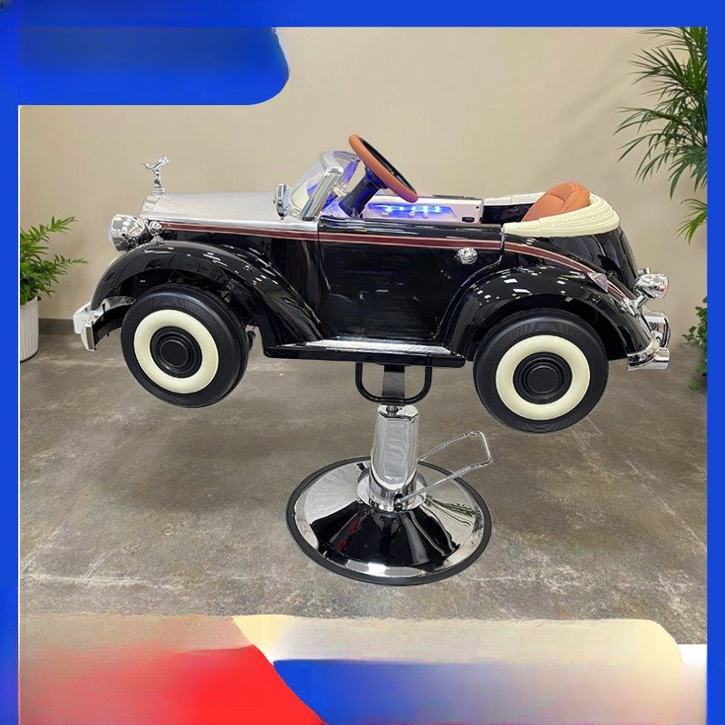 كرسي حلاقة أطفال سيارة كلاسيكية سوداء — صورة 3
